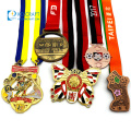Médaillon de fiesta de carnaval en métal personnalisé émail or argent évider souvenir médaille de carnaval personnalisé avec sangle